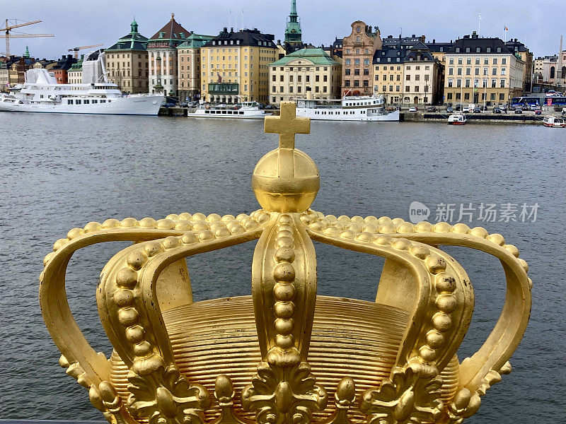 瑞典-斯德哥尔摩-从Gamla Stan(老城区)的Skeppholmen岛上眺望